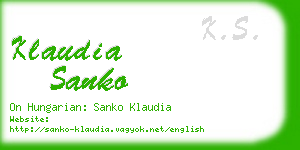 klaudia sanko business card